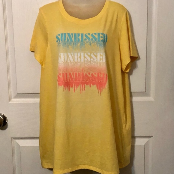 TORRID SUNKISSED Yellow Graphic Tee with Sunkissed Print WOMEN PLUS SIZE 2X NWOT - Picture 6 of 10